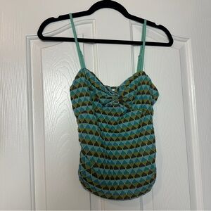 Free People Geometric Print Cami Tank – Boho Triangle Pattern  | M |